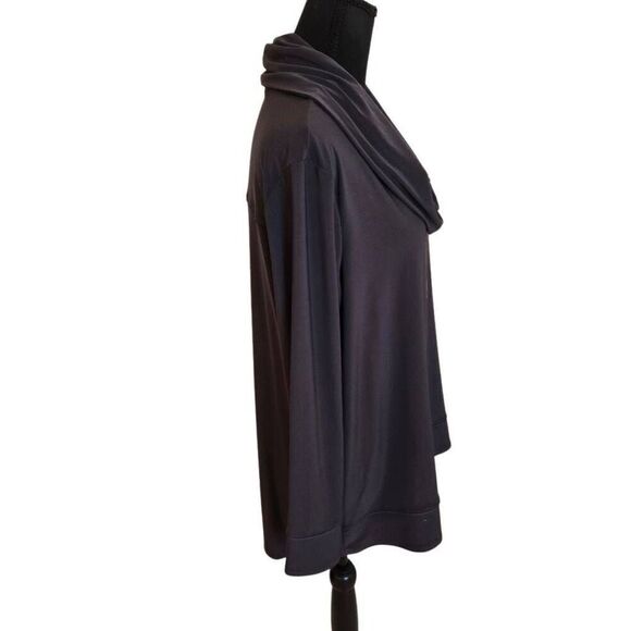 By JJ Womens Pull Over Black Wrinkle Free Cowl Neck Long Sleeve Top Large - Picture 5 of 11